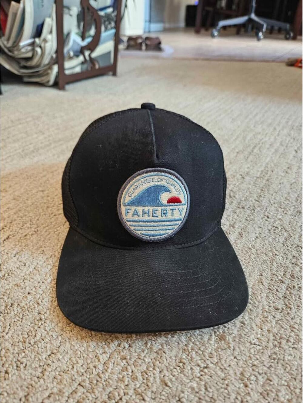 Faherty Black Trucker Hat